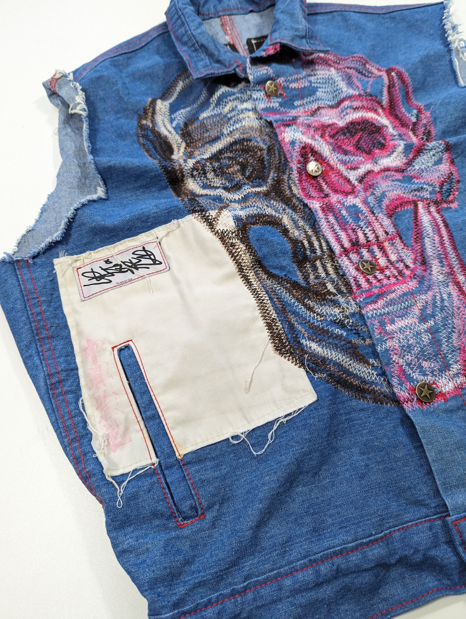 Thread Face Denim Vest